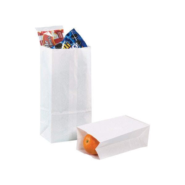 Bsc Preferred 7 3/4 x 4 3/4 x 16'' White Grocery Bags, 500PK BUY00027170 - main